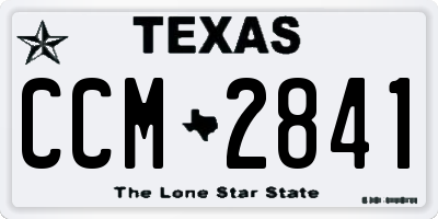TX license plate CCM2841