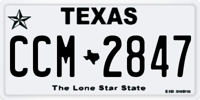 TX license plate CCM2847