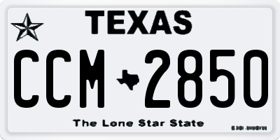 TX license plate CCM2850