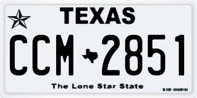 TX license plate CCM2851