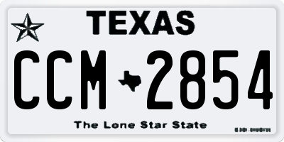 TX license plate CCM2854