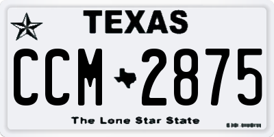 TX license plate CCM2875