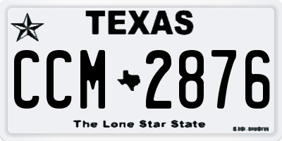 TX license plate CCM2876