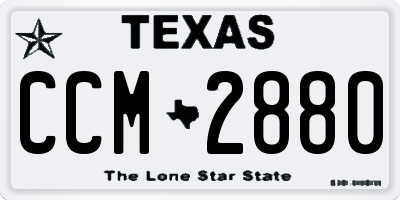 TX license plate CCM2880