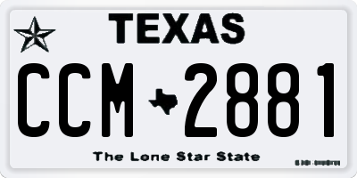 TX license plate CCM2881