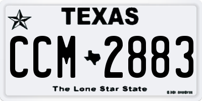 TX license plate CCM2883