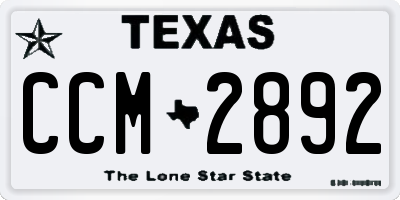 TX license plate CCM2892
