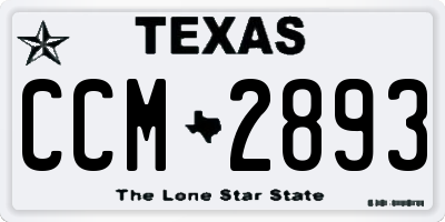 TX license plate CCM2893
