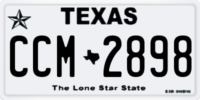 TX license plate CCM2898