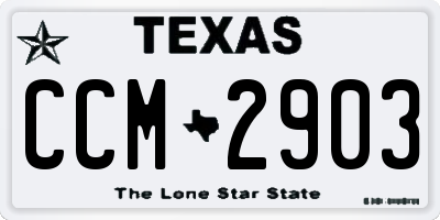 TX license plate CCM2903