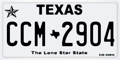 TX license plate CCM2904