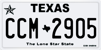 TX license plate CCM2905