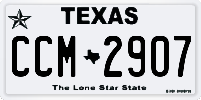 TX license plate CCM2907