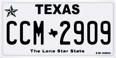 TX license plate CCM2909