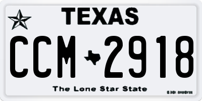 TX license plate CCM2918