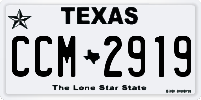 TX license plate CCM2919