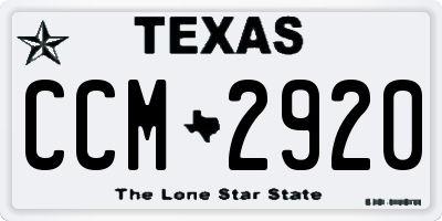 TX license plate CCM2920