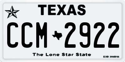 TX license plate CCM2922