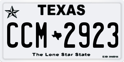 TX license plate CCM2923