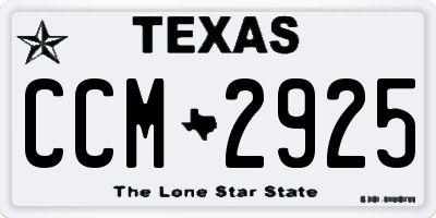 TX license plate CCM2925