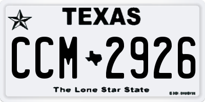 TX license plate CCM2926