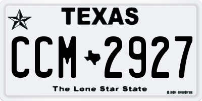 TX license plate CCM2927