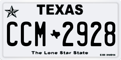 TX license plate CCM2928
