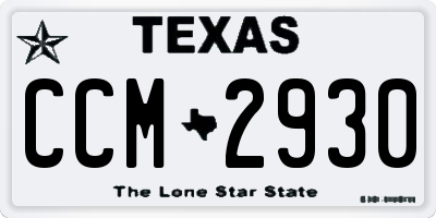 TX license plate CCM2930