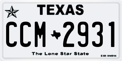 TX license plate CCM2931