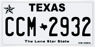 TX license plate CCM2932