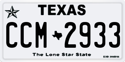 TX license plate CCM2933
