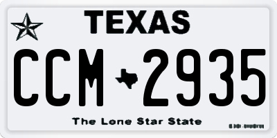 TX license plate CCM2935
