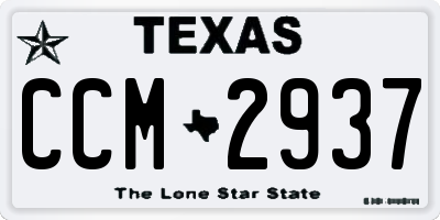 TX license plate CCM2937
