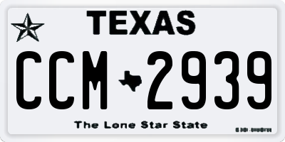 TX license plate CCM2939