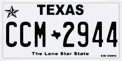 TX license plate CCM2944
