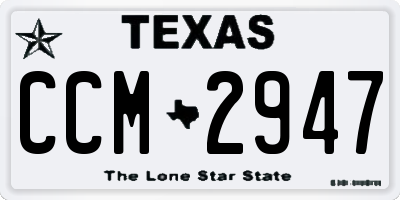 TX license plate CCM2947