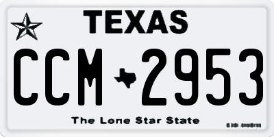 TX license plate CCM2953