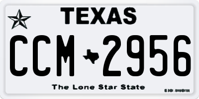 TX license plate CCM2956