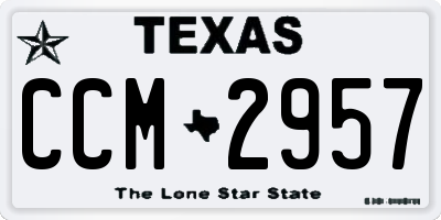 TX license plate CCM2957