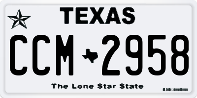 TX license plate CCM2958