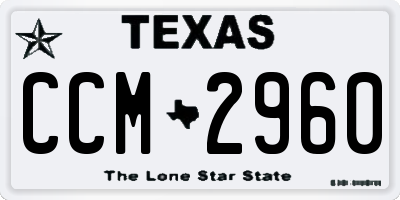 TX license plate CCM2960