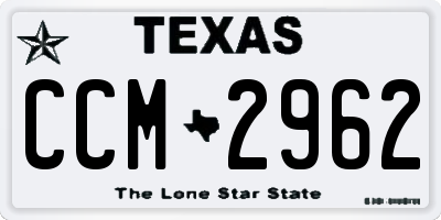 TX license plate CCM2962