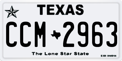 TX license plate CCM2963