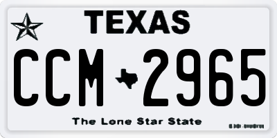 TX license plate CCM2965