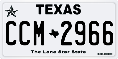 TX license plate CCM2966