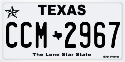 TX license plate CCM2967
