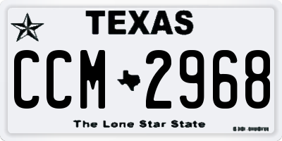 TX license plate CCM2968