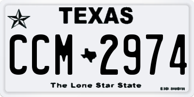 TX license plate CCM2974