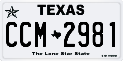 TX license plate CCM2981