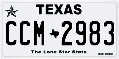 TX license plate CCM2983